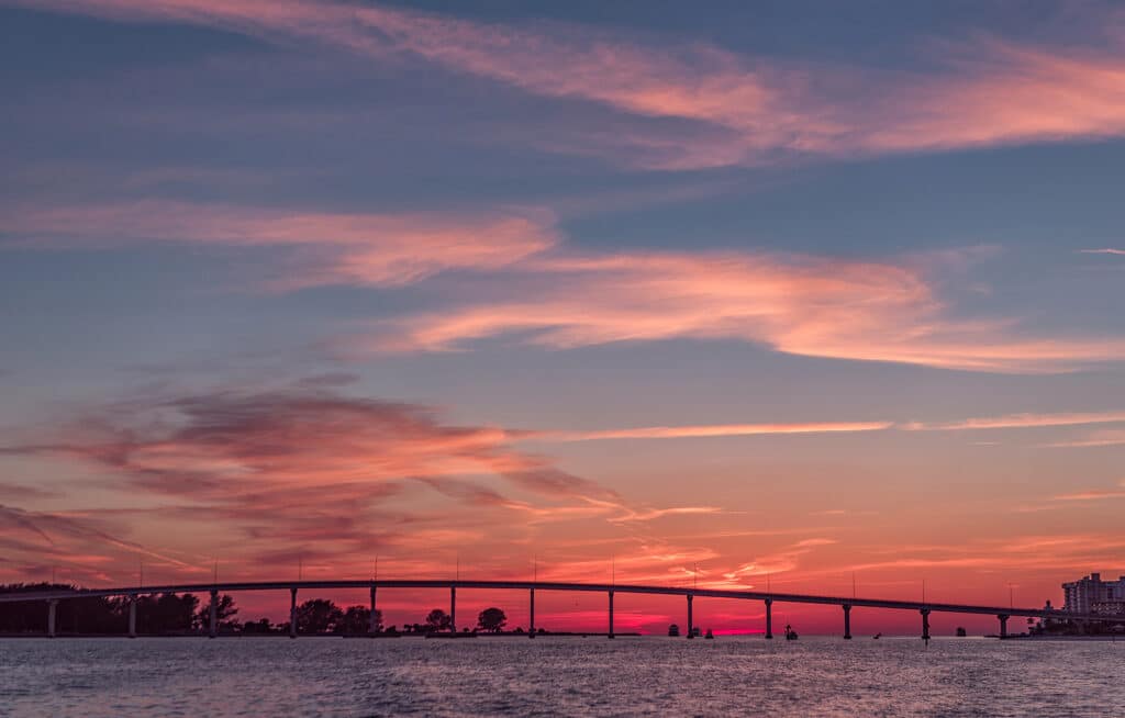 Sunset in Clearwater Beach, Florida. USA Sky